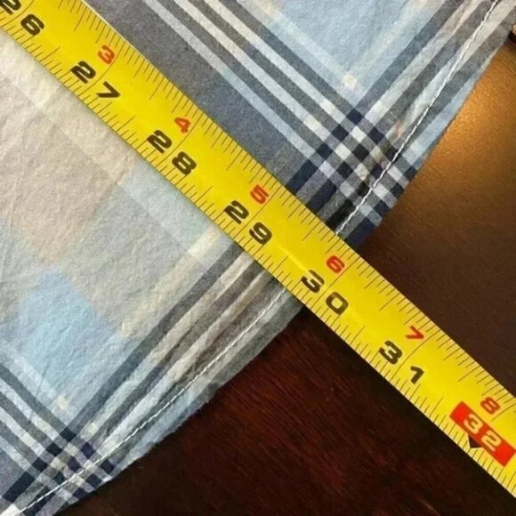 Tommy Hilfiger Mens Shirt Short Sleeve Button Down Cotton Blue Beige Plaid Small - Picture 11 of 15